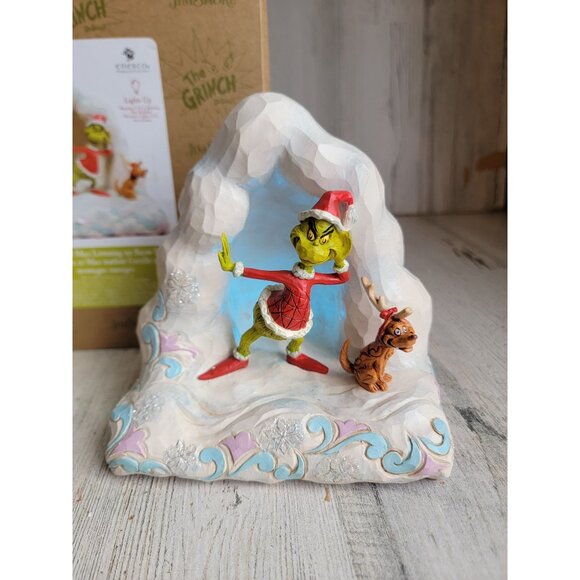 Jim shore 6010780 NEW Grinch Max Grinch listening on Snow Hill Xmas Enesco - Picture 1 of 9